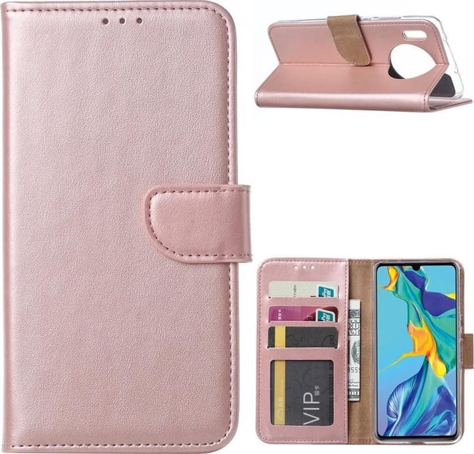 Bookcase Geschikt voor: Huawei Mate 30 Pro - Rose Goud - portemonnee hoesje