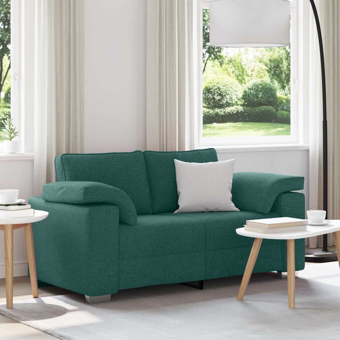 vidaXL - Loveseat - Donkergroen - 160 - cm - Stof
