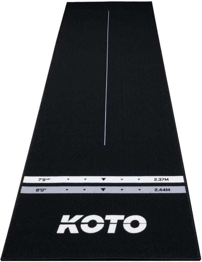 Dartmat Zwart 285 x 80 cm - Rubber Dartmat met Werplijnen en Vloerbescherming