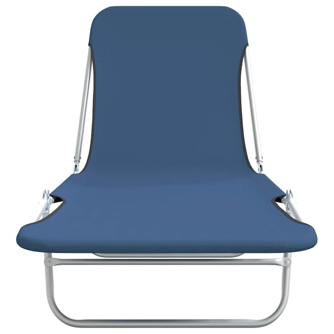 vidaXL - Ligbedden - inklapbaar - 2 - st - staal - en - stof - blauw