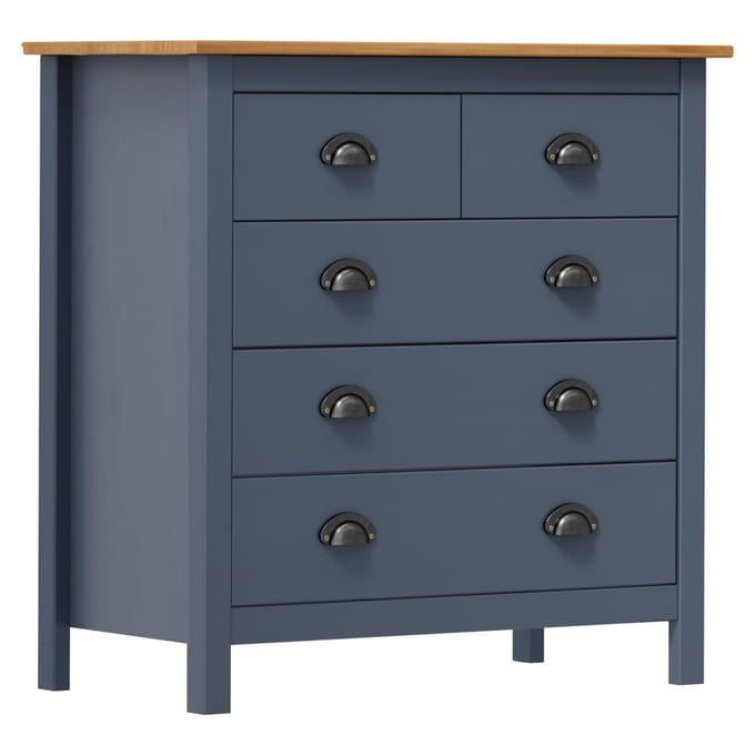 vidaXL - Dressoir - Hill - 79x40x80 - cm - massief - grenenhout - grijs
