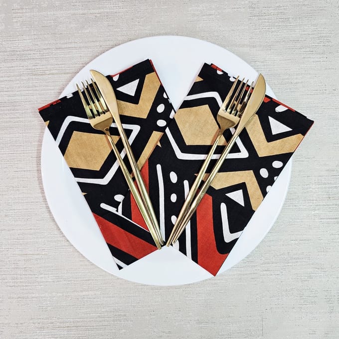 Set van 8 Servetten | 40x40cm | 100% Katoen African Print