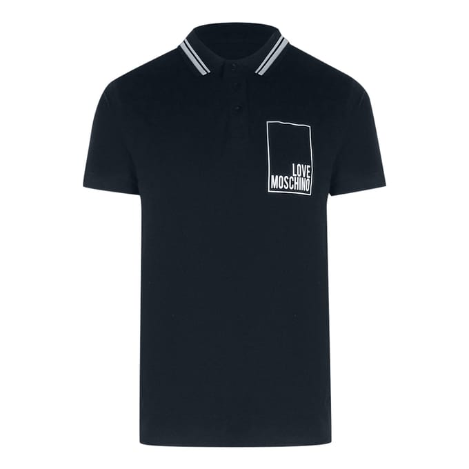 Love Moschino Marineblauwe Poloshirt Met Klein Wit Logo