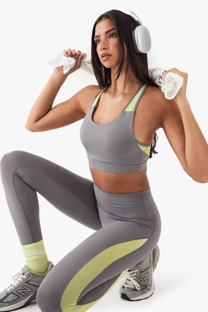 boohoo Dames DSGN Studio Mesh Panel Leggings | Charcoal | Maat: XS