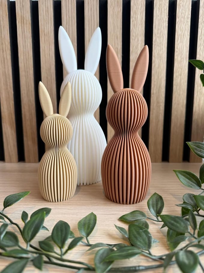 Decoratieve Design Paashaas Set van 3 - Set DINY – 3 Stuks – Pasen - 14, 18 en 22 cm hoog