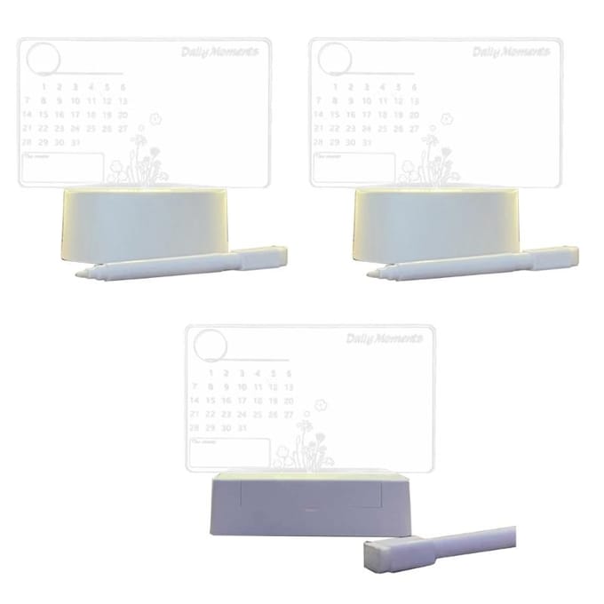 Heldere acryl bureaukalenderplanner LED-nachtlampje met standaard Uitwisbare marker Kantoorkalenderplanner