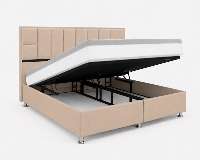 Opberg Boxspring Bellagio - 140x200 Compleet - Creme - Luxe Living Home
