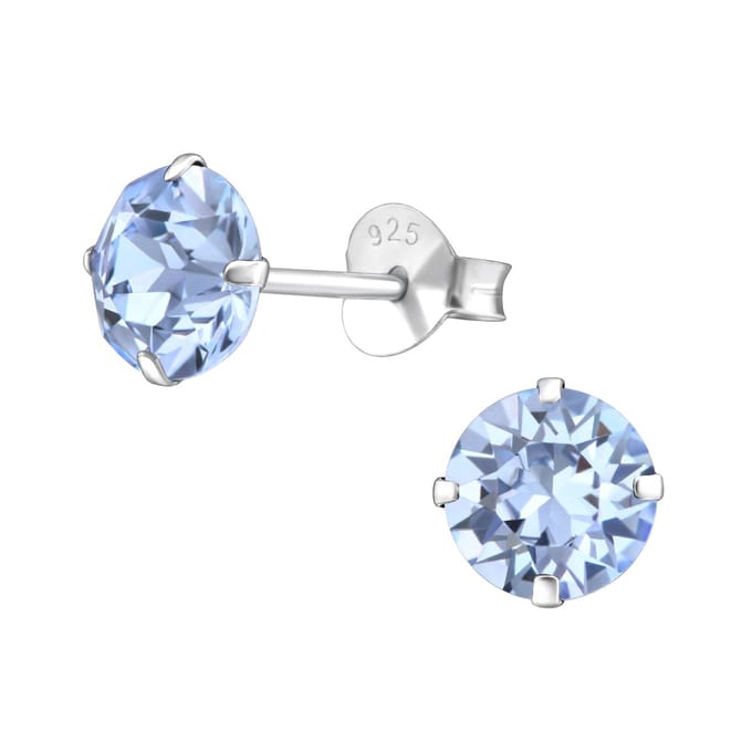 Montebello Oorbellen Edona Blue - 925 Zilver E-Coating - Ø6mm