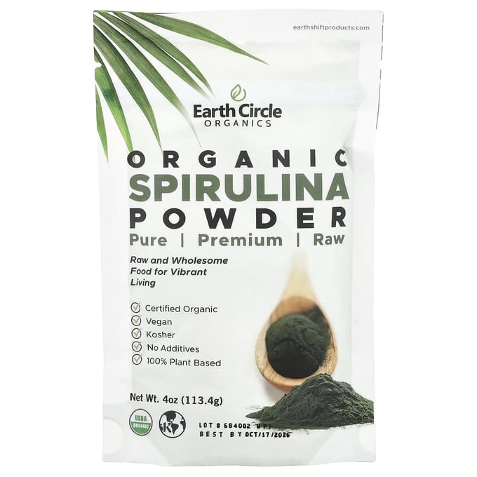 Earth Circle Organics, Biologisch Spirulinapoeder, 4 oz (113 gr)