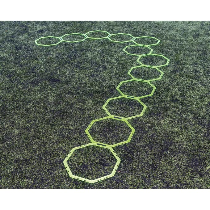 Precision Trainingsringen - 42 X 42 centimeter - Groen - 13-delig - Loopladder - Speedladder