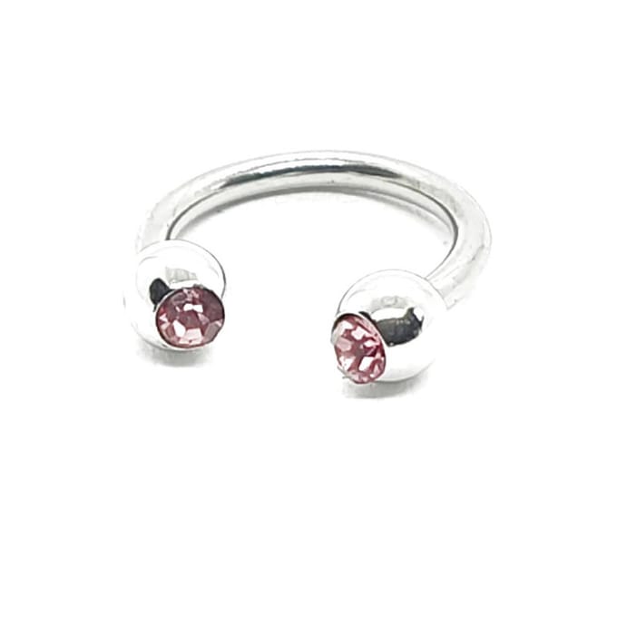 Zilver Met Steentjes - Neus / Septum / Helix Piercing