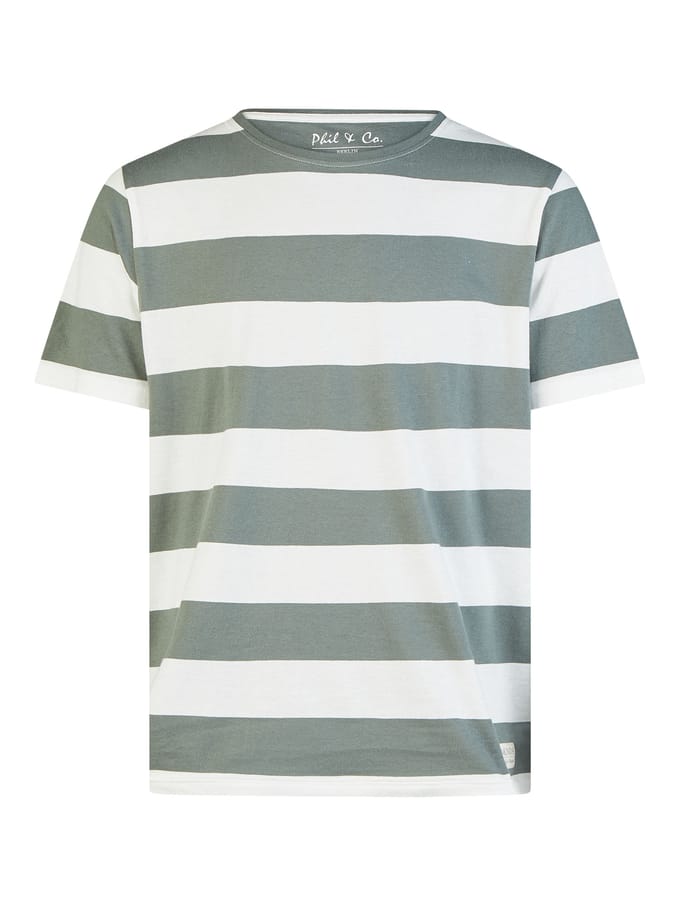 Phil & Co Heren Shortama Korte Pyjama Set Groen Gestreept - Maat XXL