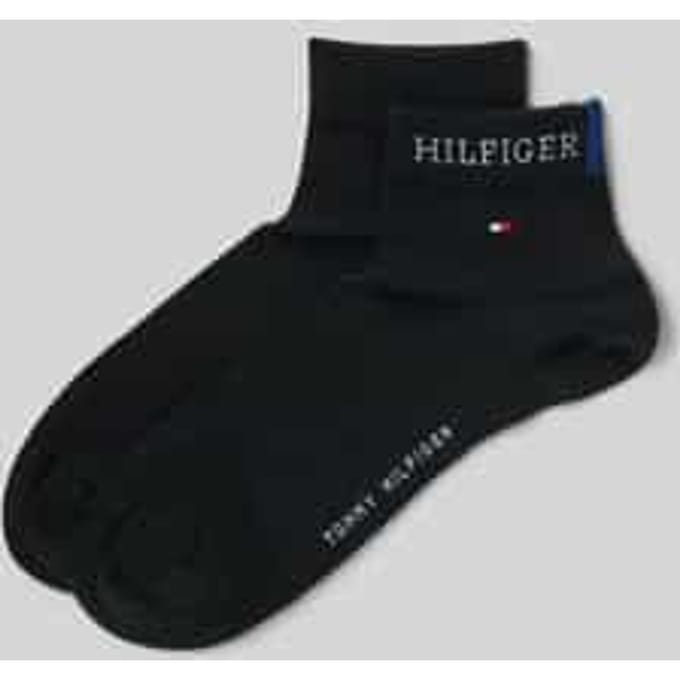 Tommy Hilfiger Quartersokken Heren Hilfiger Tab 2-Pack Zwart