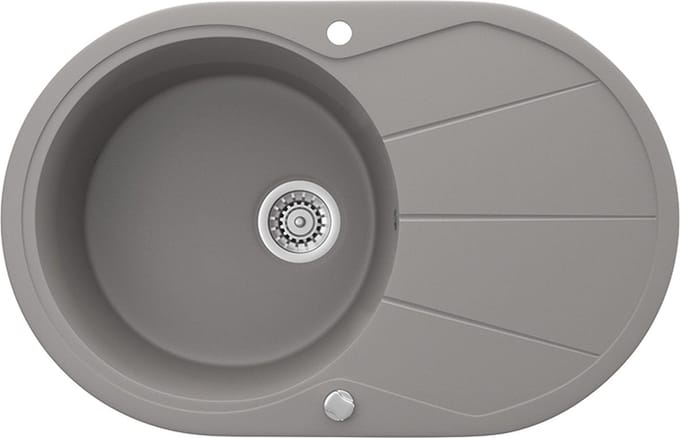 Bergström Spoelbak – 78 x 50 cm Rond met droogplaats Beton