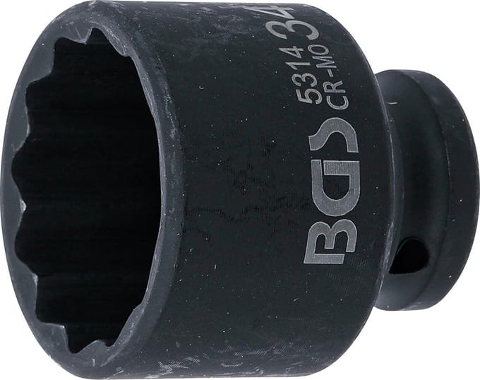Krachtdopsleutel 1/2 inch 34 mm Twaalfkant Kort Model Slagsleutel Kop