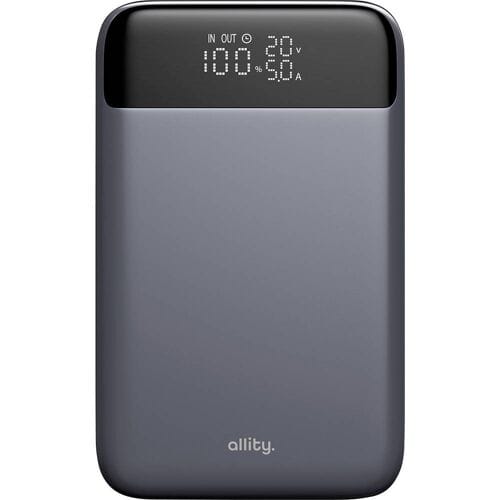 Externe Batterij Allity. APB-200 PocketPower, 10000mAh, 33W, QC + PD, 1 x USB-A - 1 x USB-C, Gri