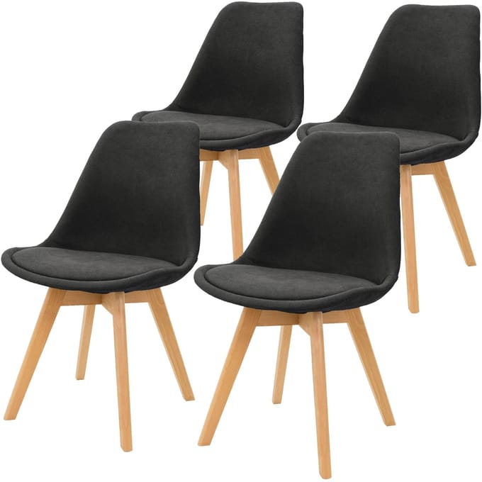 Set van 4 eetkamerstoelen Alison linnen | ML-Design