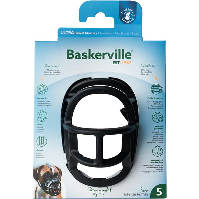 Muilkorf Baskerville Ultra 2.0 - Maat 5: Bijv. Labrador, Herdershond
