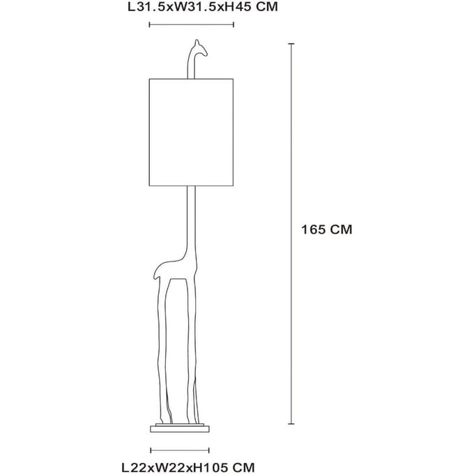 Lucide Extravaganza Miss Tall vloerlamp, mat goud