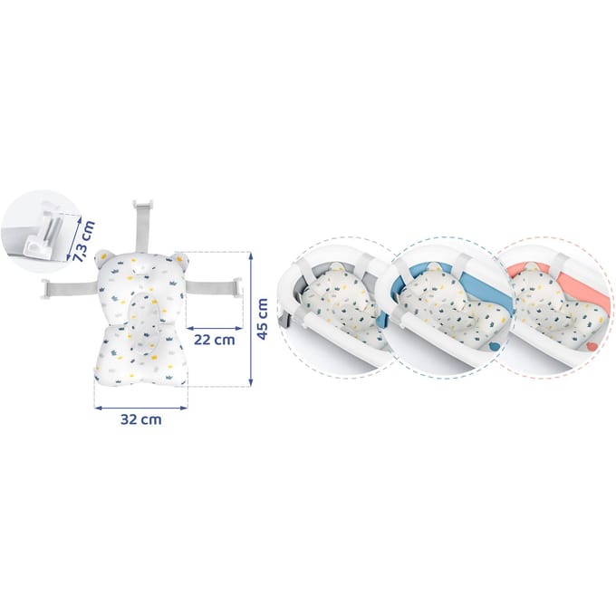 Babybadkussen badinzetstuk Ricokids wit-blauw