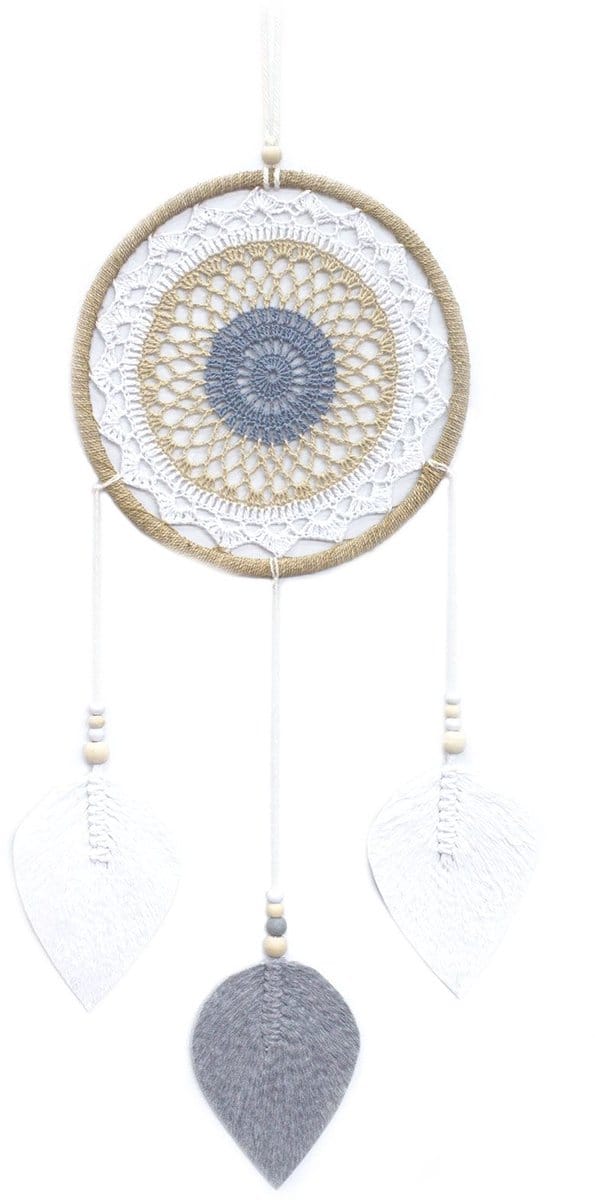 Bali Natuurlijke Dromenvanger - Handgemaakt - Bruin & Grijs - Elementaire Geesten - 65x27x1cm