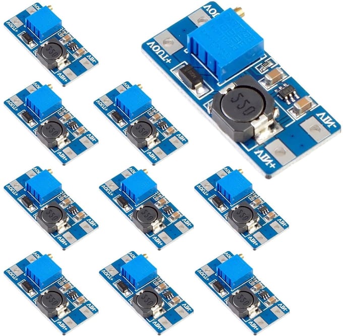 10 Stuks DC-DC Step Up Boost Converter 2V-24V naar 5V-28V Voltage Converter 2A - Verstelbare Boost Module voor Arduino en Elektronica Projecten