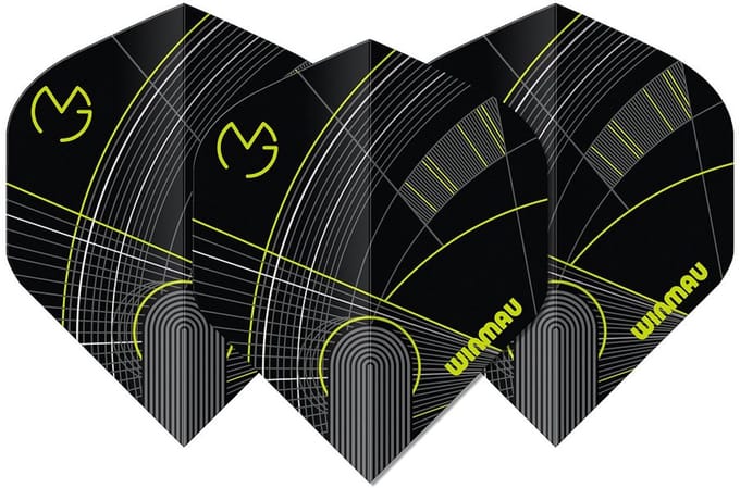 Winmau Michael van Gerwen Prism Delta Black Green Bow - Dart Flights