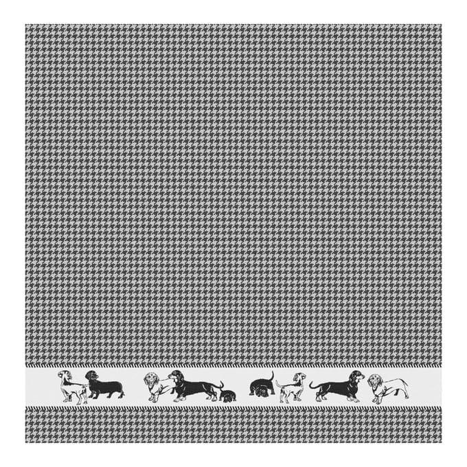 DDDDD - Saar - 6x Theedoek - Set van 6 - Katoen - Geruit - 60x65 cm - Zwart