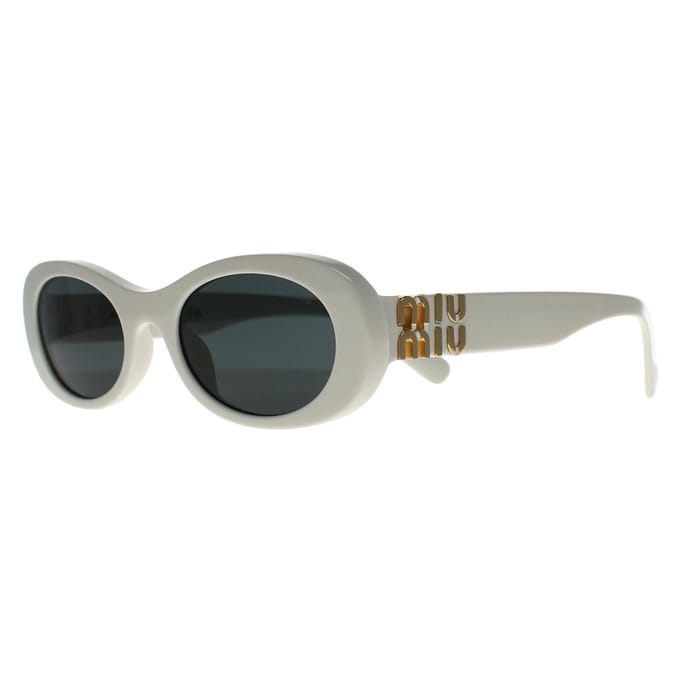 Miu Miu Lunettes de soleil œil de chat avec logo pour femme Blanc 0MU06ZS1425S0 Default Packaging