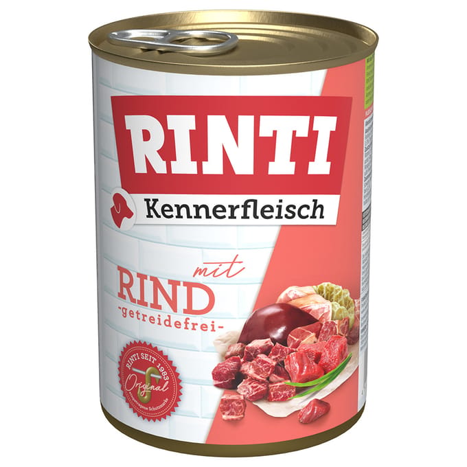 6x400g Rinti "Kennerfleisch" Rund (origineel) Hondenvoer