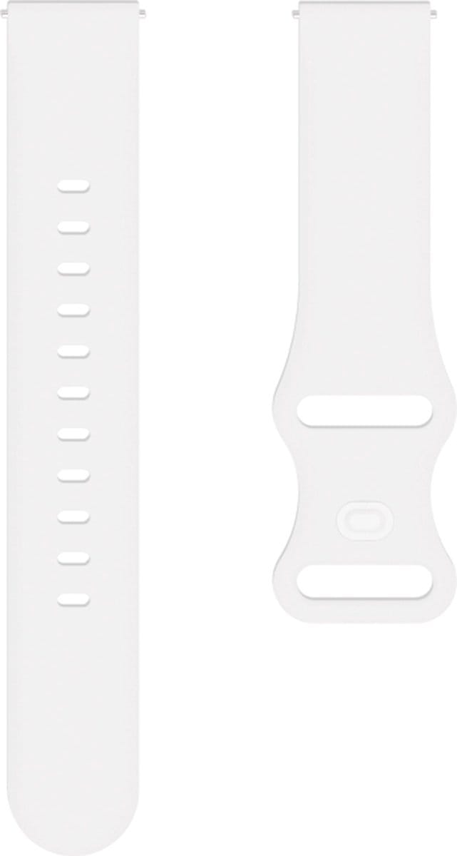 Siliconen bandje - geschikt voor Amazfit GTS / GTS 2(E) / GTS 2 Mini / GTS 3 / 4 (Mini) / Bip (S) / Bip U (Pro) / Bip Lite / Bip 3 (Pro) / GTR 42 mm / Pop (Pro) / Active (2) - wit