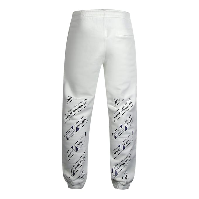 Gebroken witte witte joggingbroek met luchthaventapelogo