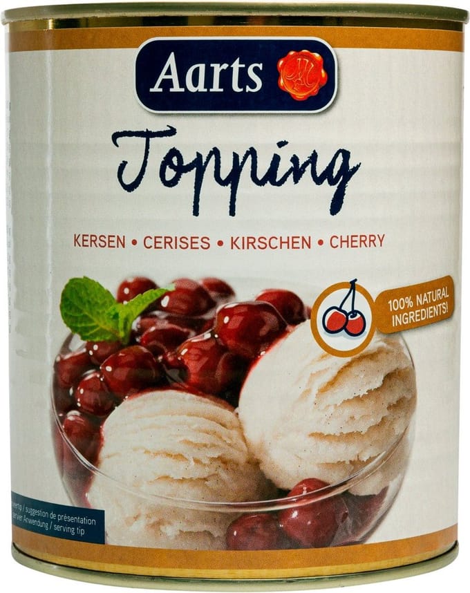 Aarts Topping kersen - voor desserts, taarten en ijs - blik 85 cl