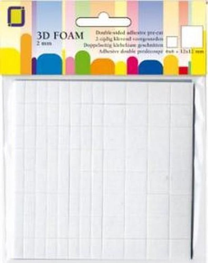 3D Foampads Rectangles, 72 & 32pcs / 12 x 12 + 12 x 6 x 2mm