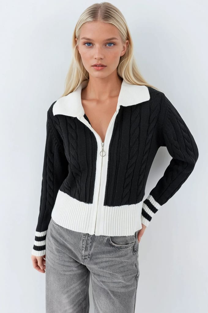 Polohals Rits Cardigan