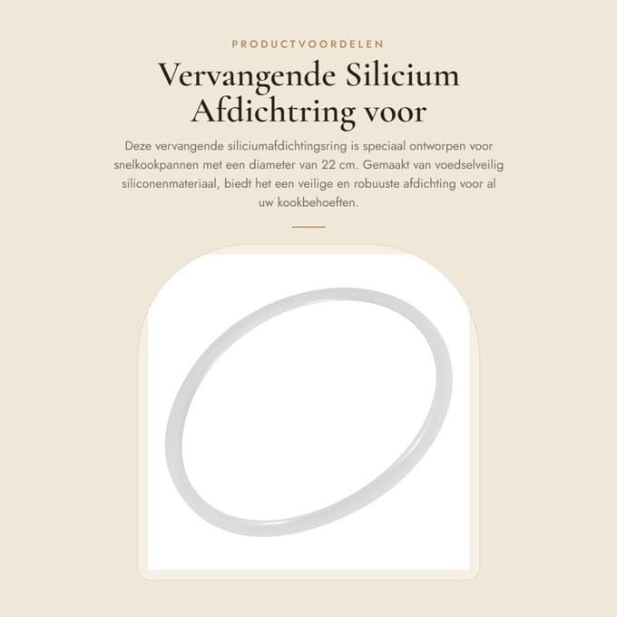Dailygoods - Vervangende Silicium Afdichtring voor Snelkookpan Diameter 22 cm