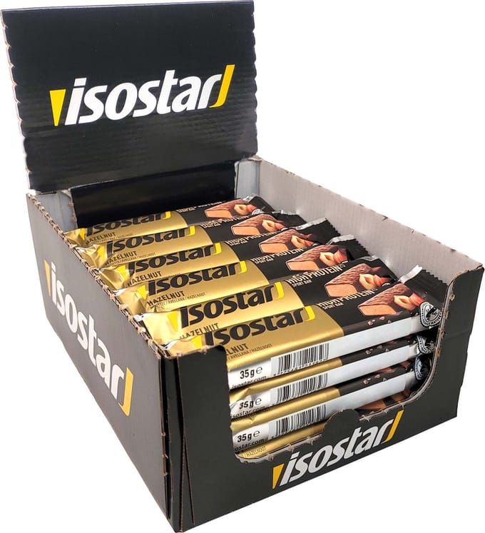 Isostar High Protein - Eiwitreep voor krachtsport - Hazelnoot - 30 x 35 gr