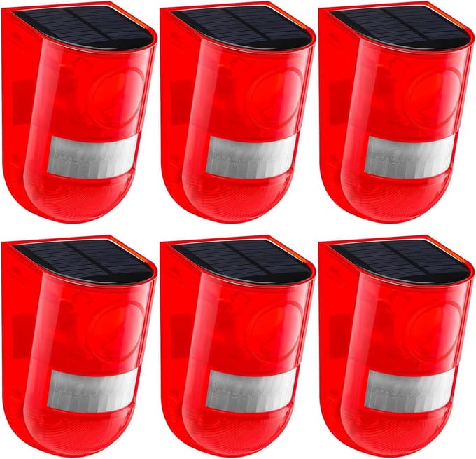 Bewegingssensor Alarm Buiten met Geluid en Stroboscoop Licht 129dB Waterdicht