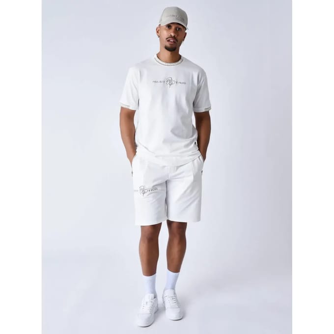 Korte broek met contrasterende logoband Project X Paris