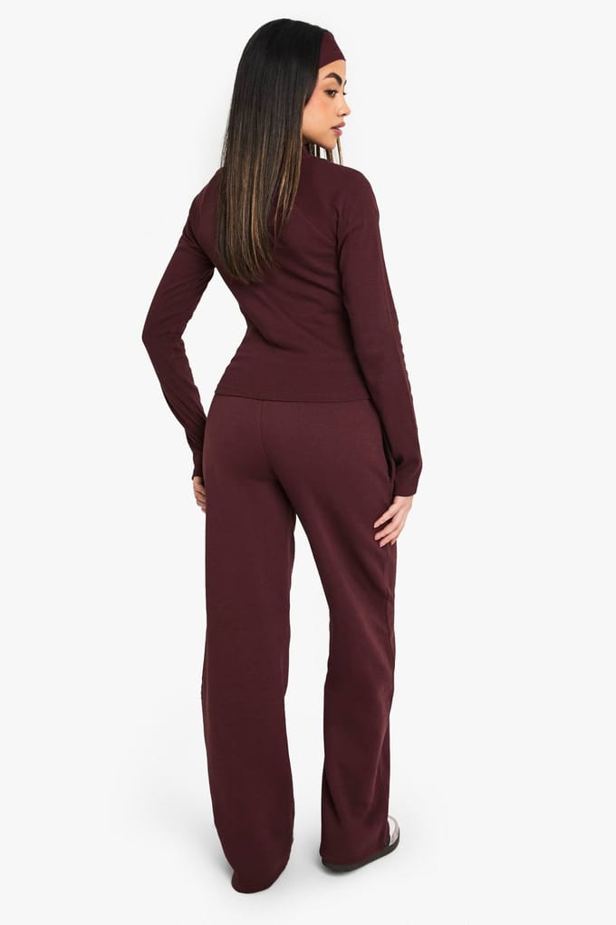 boohoo Dames Jogger met rechte pijpen | Chocolate | Maat: Medium