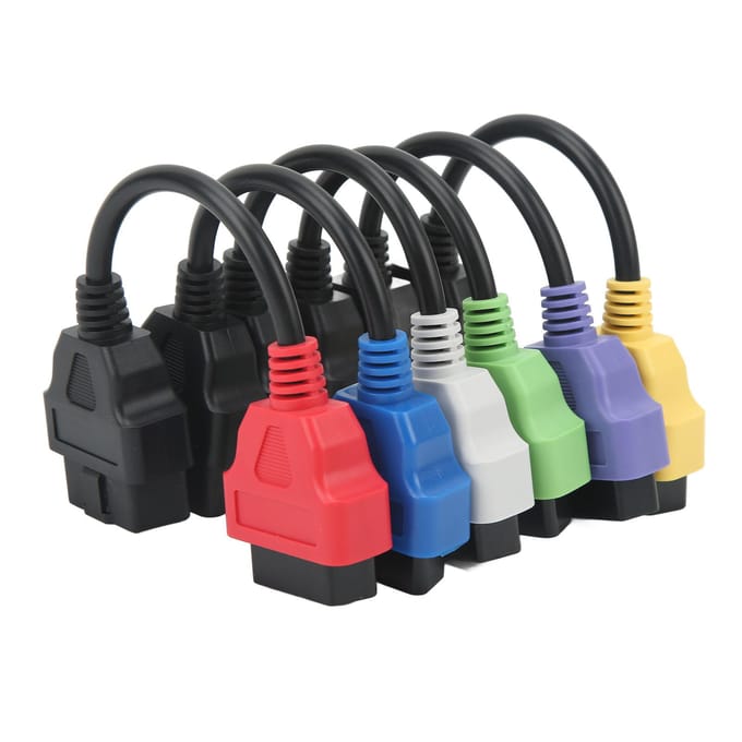 6 Stuks OBD2 Kabeladapter Professionele Diagnostische Scanner Kabel Vervanging Voor Fiat gray