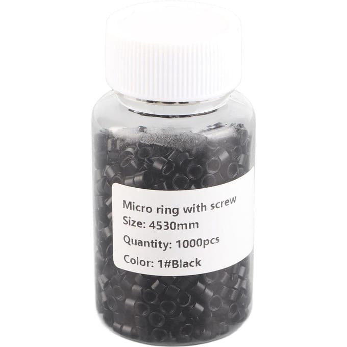 1000 stuks Aluminium Micro Links Ringen Kralen Schroef Micro Ringen Hairextension Tool Zwart white