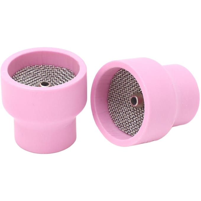 2 stuks Keramische Lasbeker Midden Gat ID 2.4mm TIG Lasbeker met RVS Filter voor WP 9