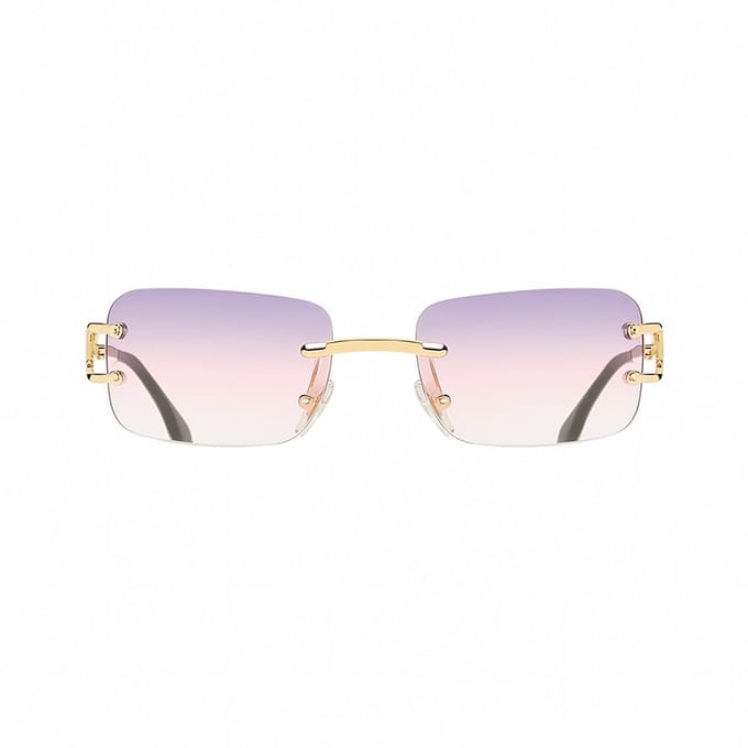PBLIQ® Zonnebril Randloos - Heren - Dames - Paars - Goud