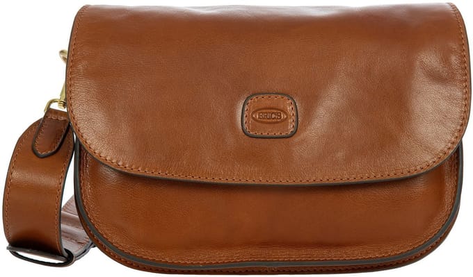 BRIC'S Leren Schoudertas Volterra Messenger Bag Tobacco Bruine