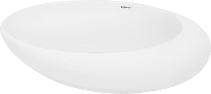 Ovale wastafel zonder overloop 58,5x37,5x14,5 cm wit keramiek LuxeBath