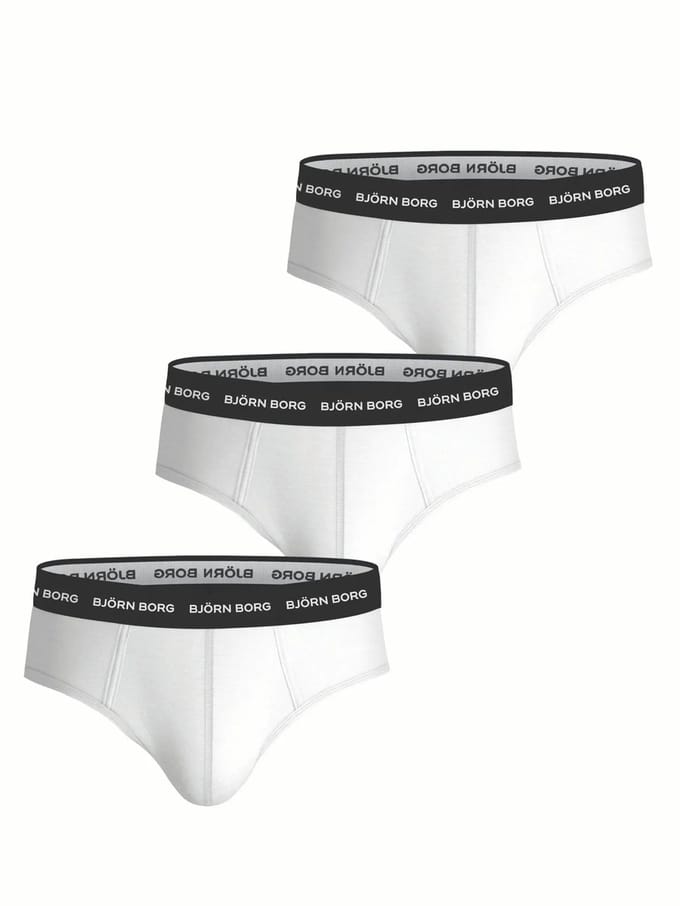 Björn Borg Cotton Stretch brief - heren slips (3-pack) - wit - wit - wit