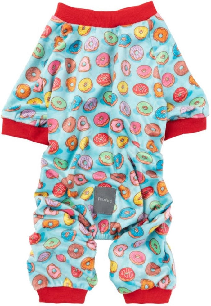 Fuzzyard Pyjama You Drive Me Glazy Lichtblauw&Rood - Hondenkleding - Size 7 69-72 Cm