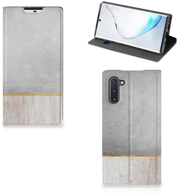 Samsung Galaxy Note 10 Book Wallet Case Wood Concrete