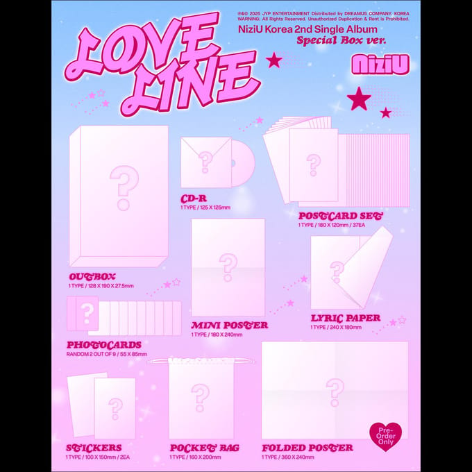 NiziU - LOVE LINE [Version Boîte Spéciale] Album only pink